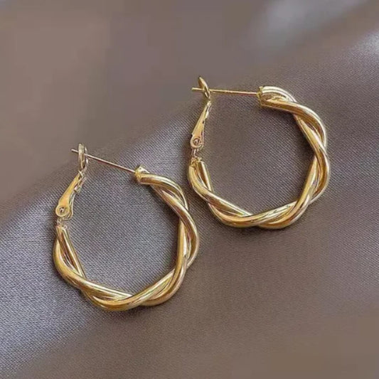 Twisted Gold Hoop Earrings - Diane Jewelry