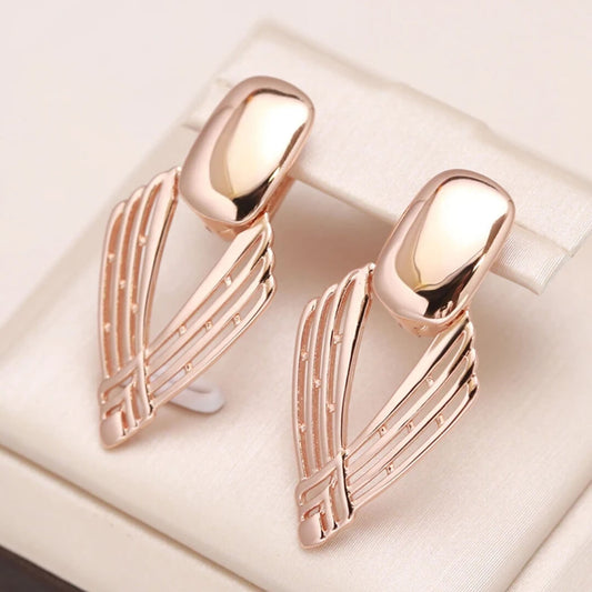 Rose Gold Retro Statement Earrings - Diane Jewelry