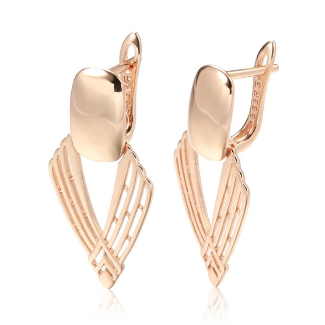 Rose Gold Retro Statement Earrings - Diane Jewelry