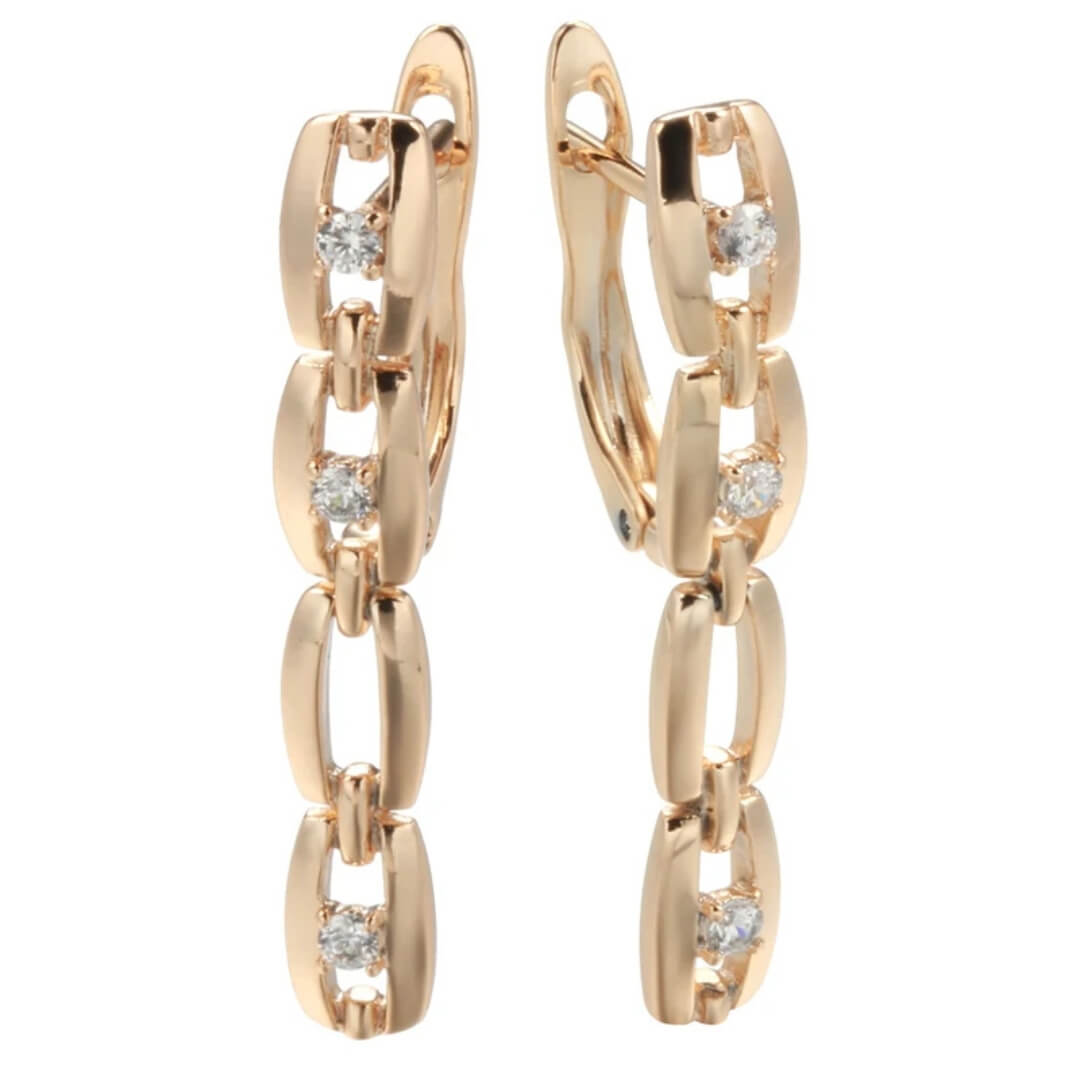 Gold Chain Link Hoop Earrings - Diane Jewelry