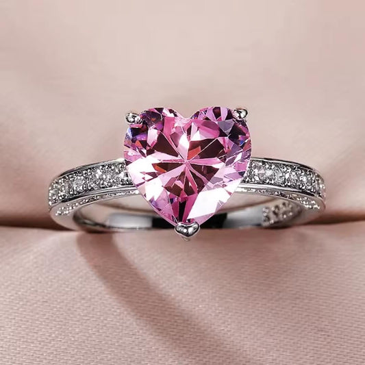 Pink Heart Engagement Promise Ring - Diane Jewelry