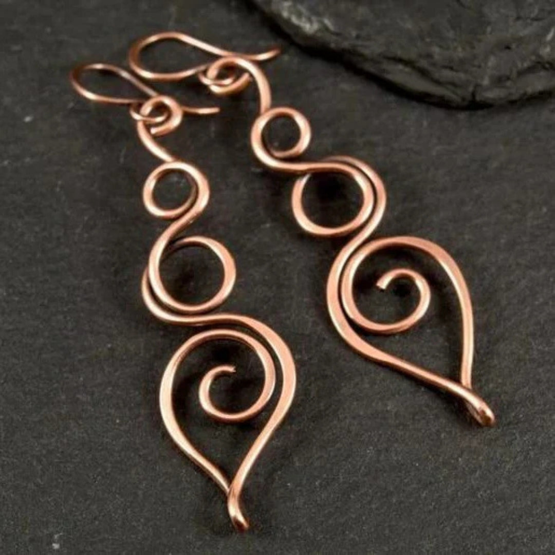 Artisan Copper Wire Earrings - Diane Jewelry