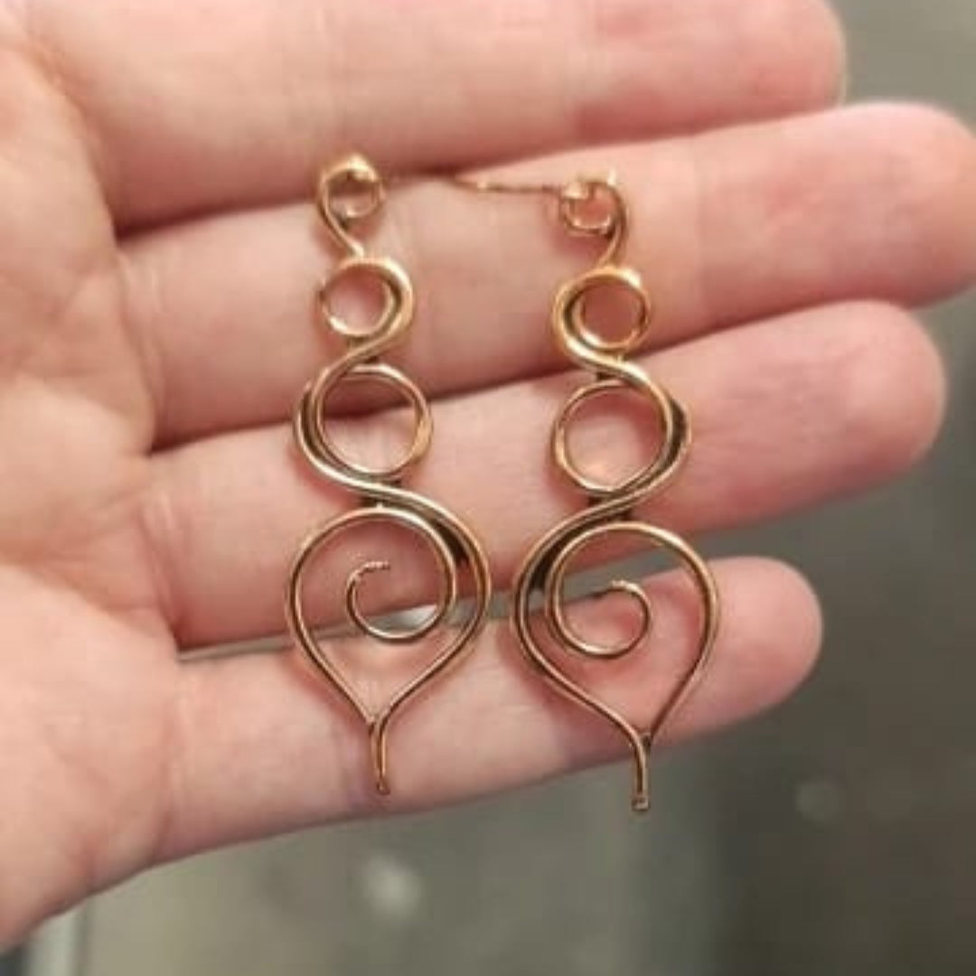 Artisan Copper Wire Earrings - Diane Jewelry