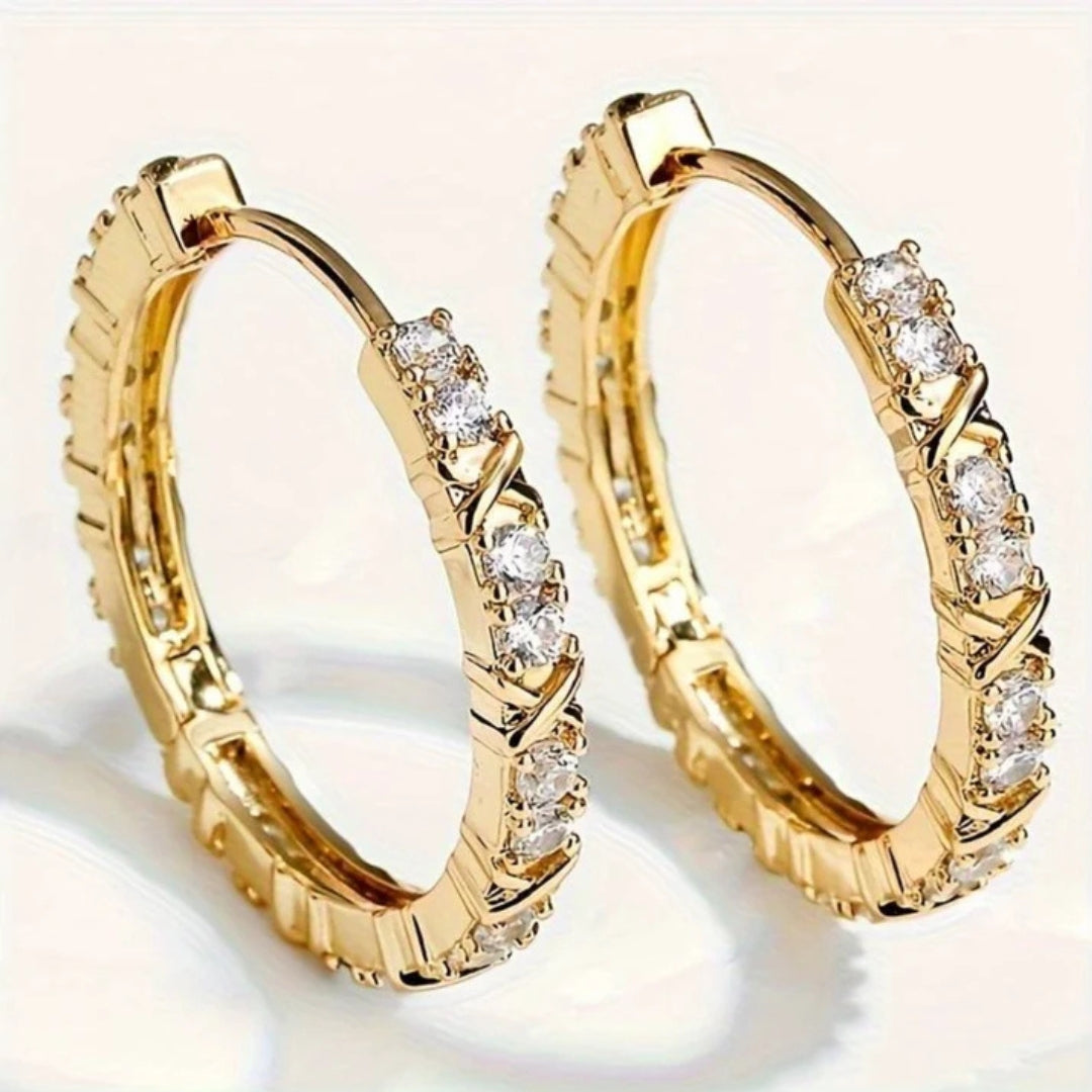 Stylish Gold Hoop Earrings - Diane Jewelry