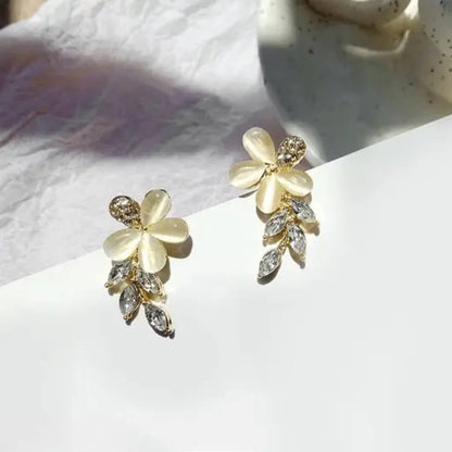 Statement Floral Crystal Earrings - Diane Jewelry