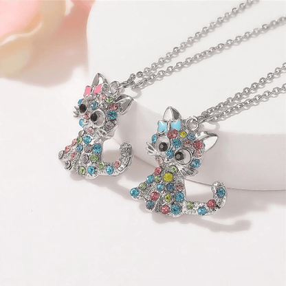 Glitter Cat Charm Jewelry Necklace - Diane Jewelry