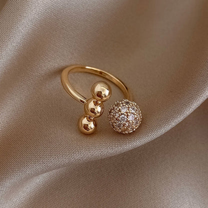 Gold Ball Sparkle Statement Ring - Diane Jewelry