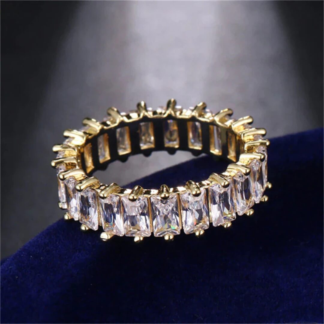 Gold Baguette Eternity Band Ring - Diane Jewelry