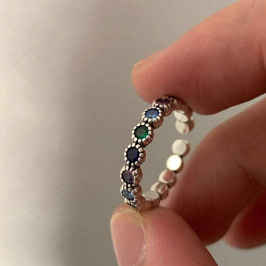 Colorful Vintage Beaded Ring - Diane Jewelry