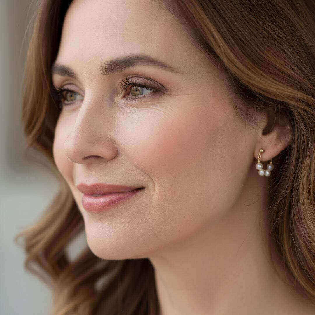 Gold Pearl Mini Hoop Earrings Emma & Noah Jewelry