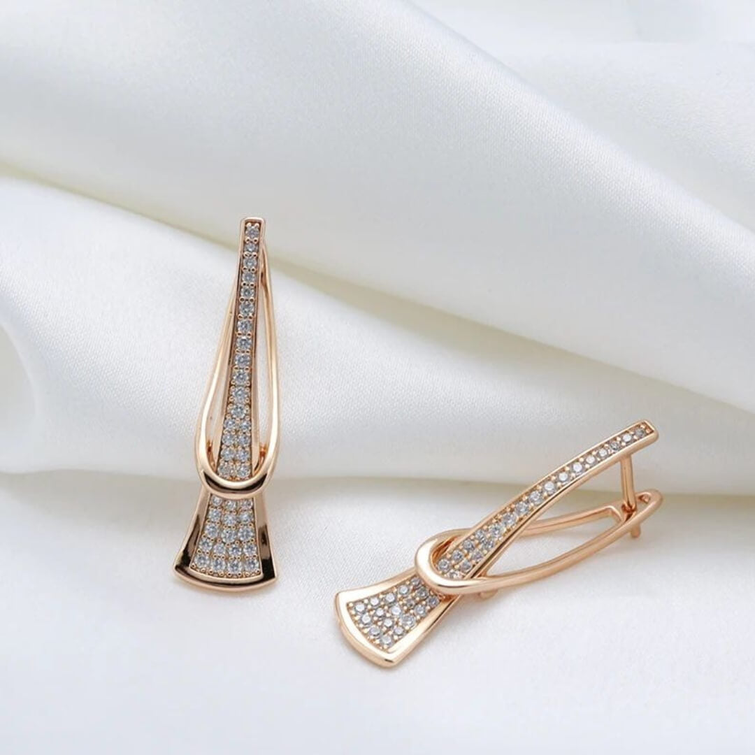 Elegant Gold Crystal Drop Earrings - Diane Jewelry