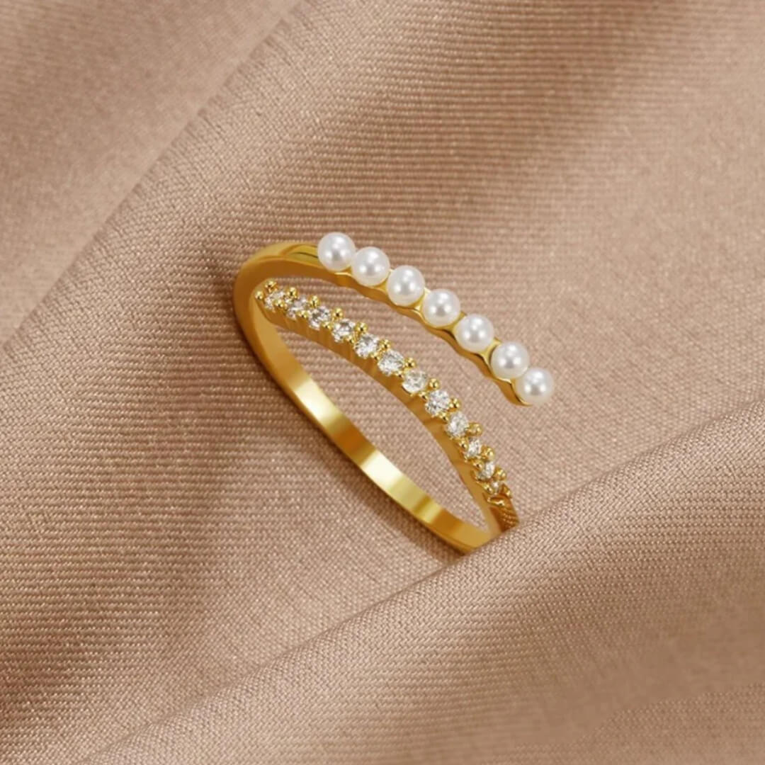 Gold Pearl Open Statement Ring - Diane Jewelry