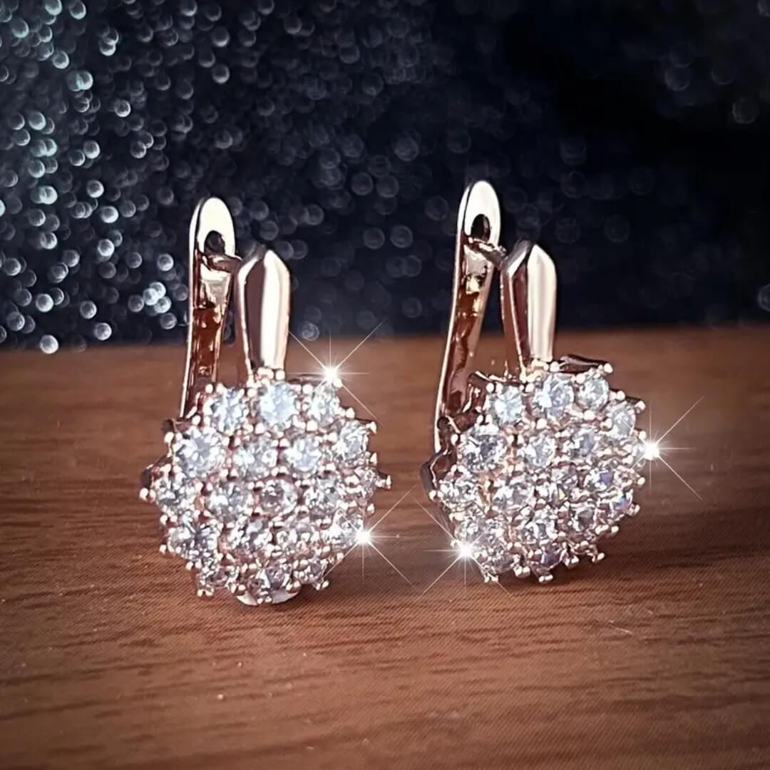 Cluster Crystal Drop Earrings - Diane Jewelry