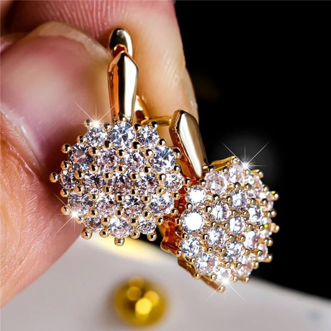 Cluster Crystal Drop Earrings - Diane Jewelry