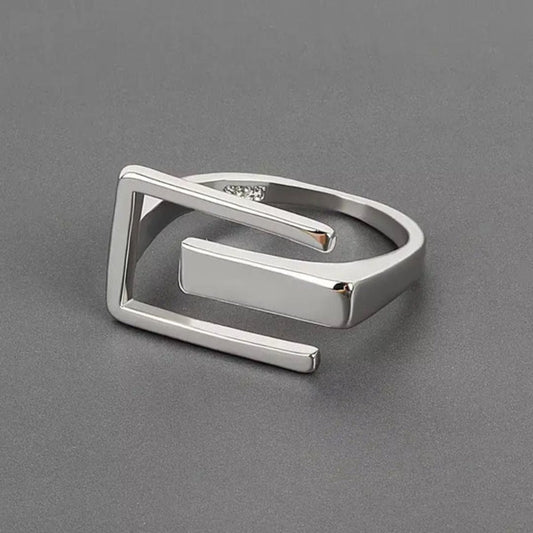 Geometric Silver Open Band Ring - Diane Jewelry
