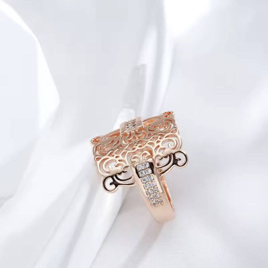 Rose Gold Filigree Statement Ring - Diane Jewelry