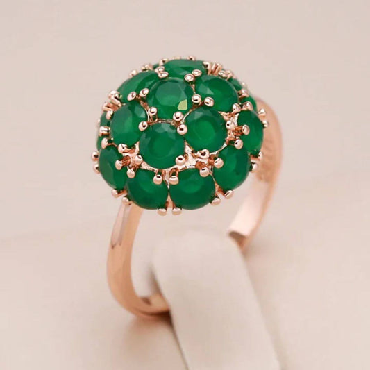 Green Gem Cluster Dome Ring - Diane Jewelry