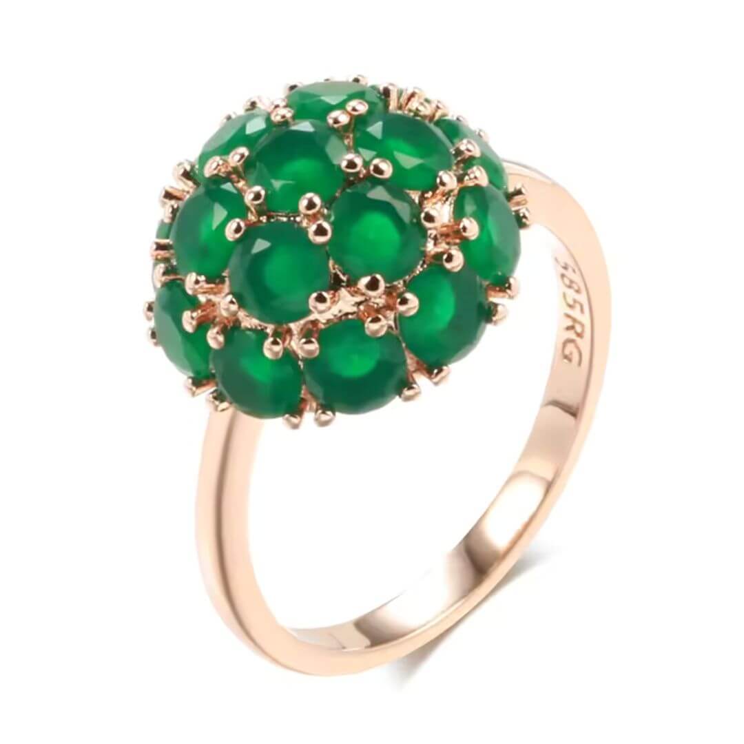 Green Gem Cluster Dome Ring - Diane Jewelry