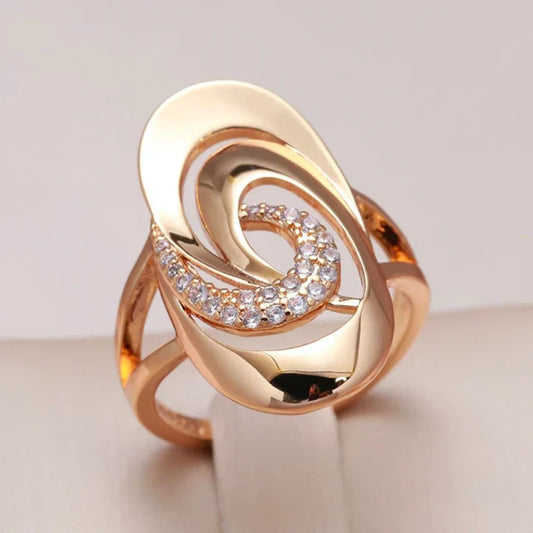 Abstract Rose Gold Statement Ring - Diane Jewelry