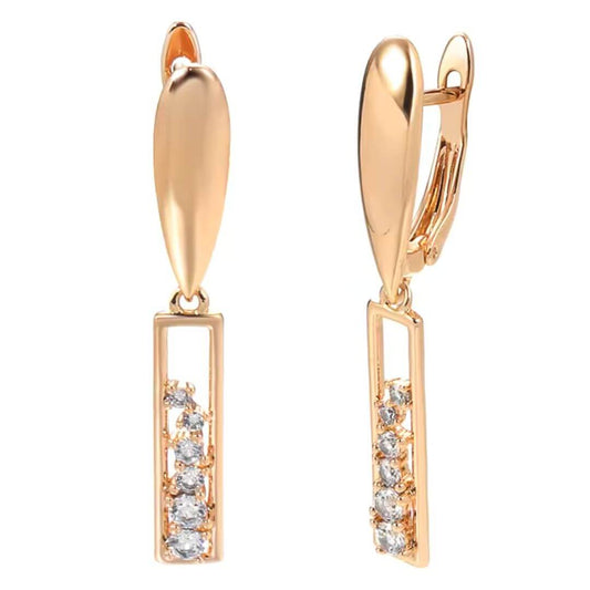 Rose Gold Bar Earrings - Diane Jewelry