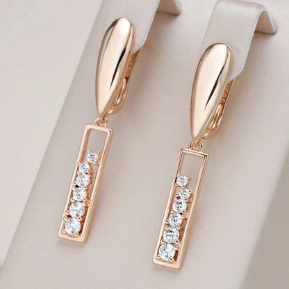 Rose Gold Bar Earrings - Diane Jewelry