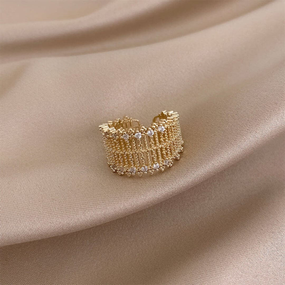Textured Wide Gold Ring - Diane Jewelry