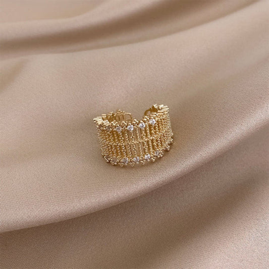 Textured Wide Gold Ring - Diane Jewelry