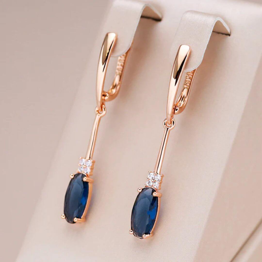 Elegant Blue Drop Earrings - Diane Jewelry