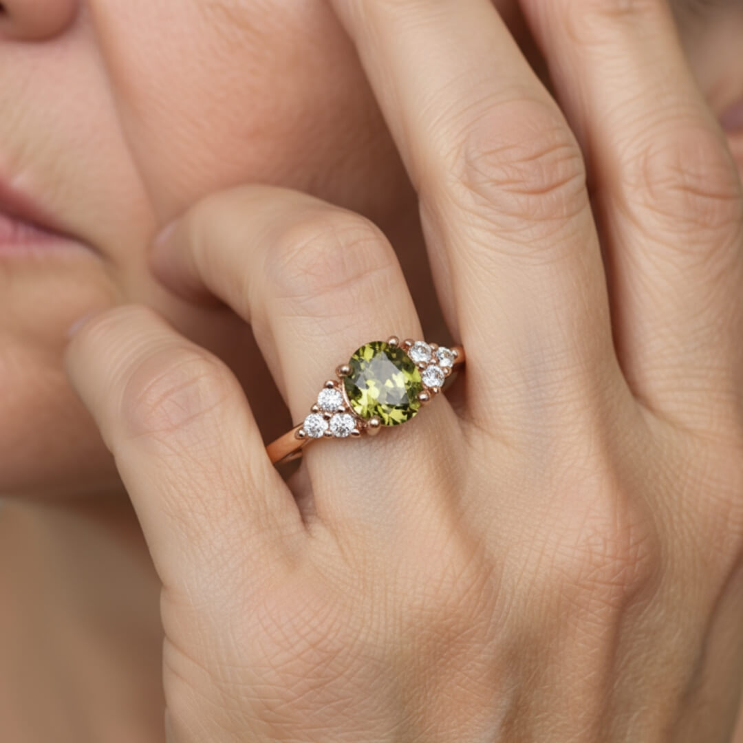 Delicate Green Gemstone Ring Susan Rose Jewelry