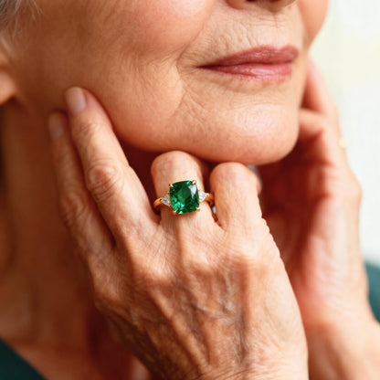 Emerald Cut Green Gem Ring Susan Rose Jewelry