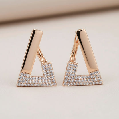 Geometric Rose Gold Crystal Earrings Susan Rose Jewelry