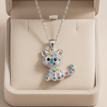 Glitter Cat Charm Jewelry Necklace Susan Rose Jewelry