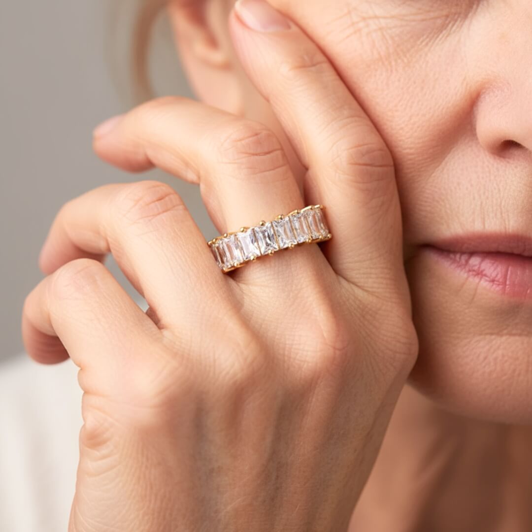 Gold Baguette Eternity Band Ring Susan Rose Jewelry