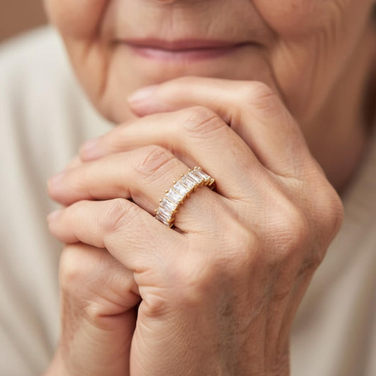 Gold Baguette Eternity Band Ring Susan Rose Jewelry