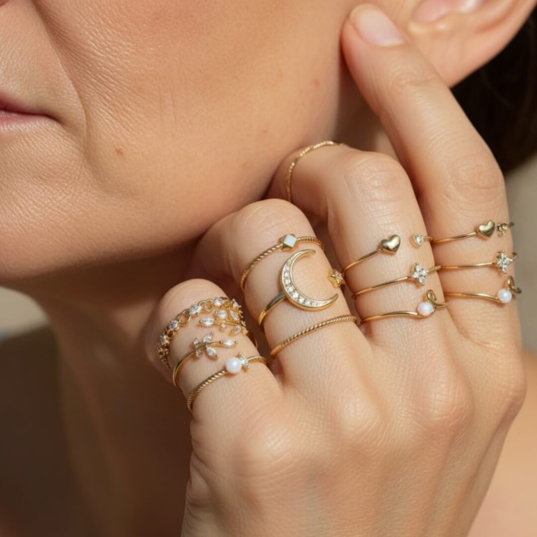 Gold Boho Stacking Ring Set Susan Rose Jewelry