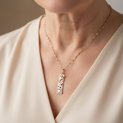 Gold Geometric Bar Pendant Necklace Susan Rose Jewelry