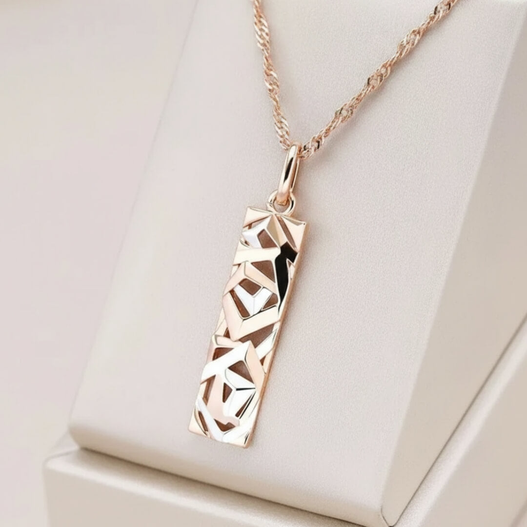 Gold Geometric Bar Pendant Necklace Susan Rose Jewelry