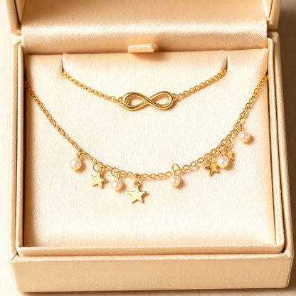 Gold Infinity Star Charm Anklet Susan Rose Jewelry