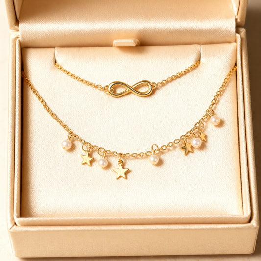 Gold Infinity Star Charm Anklet Susan Rose Jewelry