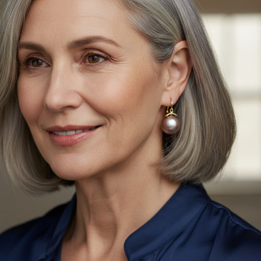 Gold Pearl Leverback Drop Earrings Susan Rose Jewelry