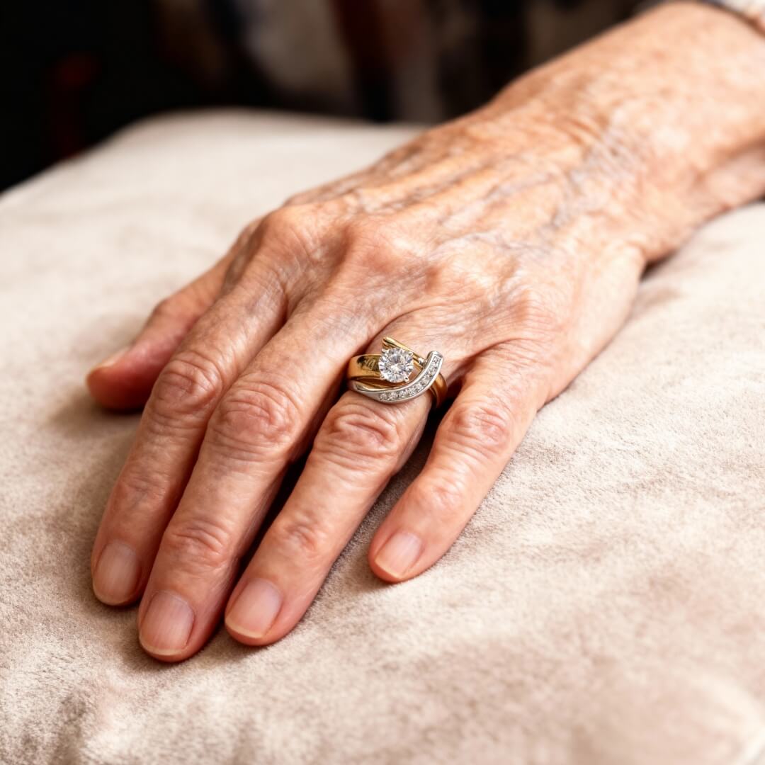 Gold Silver Swirl Diamond Ring Susan Rose Jewelry
