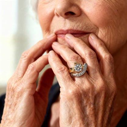 Gold Silver Swirl Diamond Ring Susan Rose Jewelry