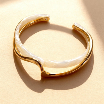 Gold Wave Open Cuff Bracelet Susan Rose Jewelry