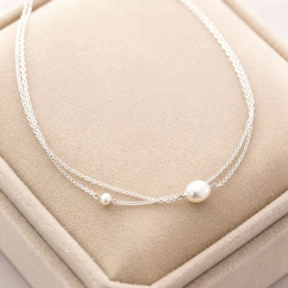 Layered Gold Dainty Pearl Necklace Susan Rose Jewelry