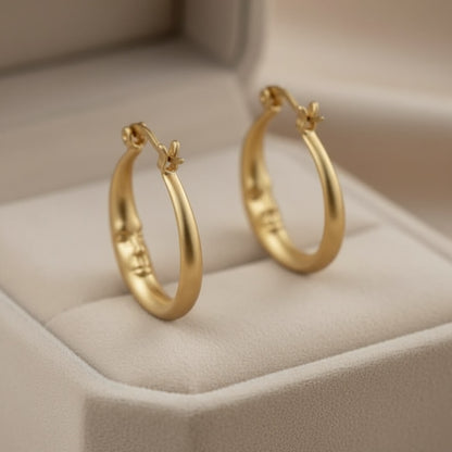 Moon Face Gold Hoop Earrings Susan Rose Jewelry