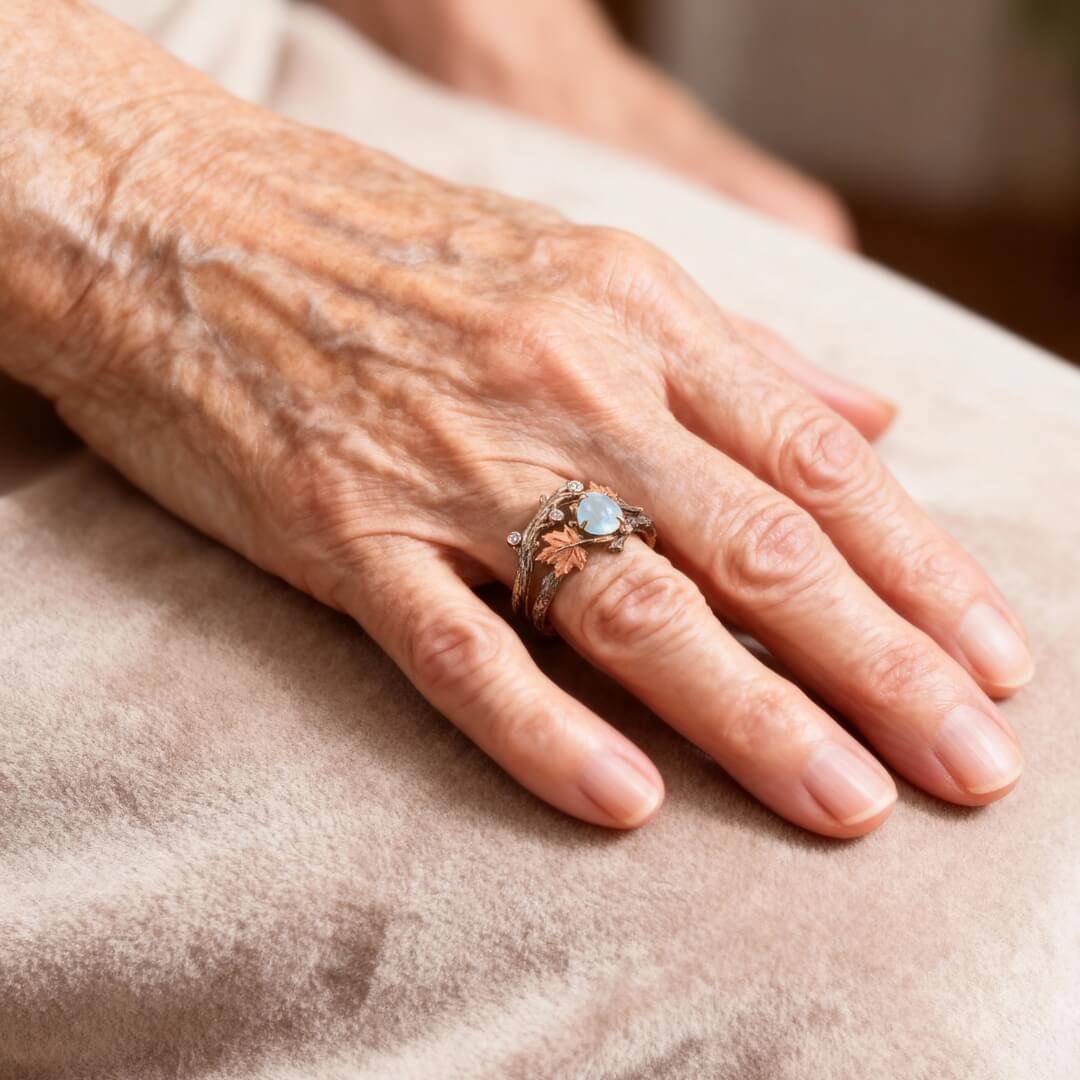 Nature Branch Moonstone Leaf Ring Susan Rose Jewelry
