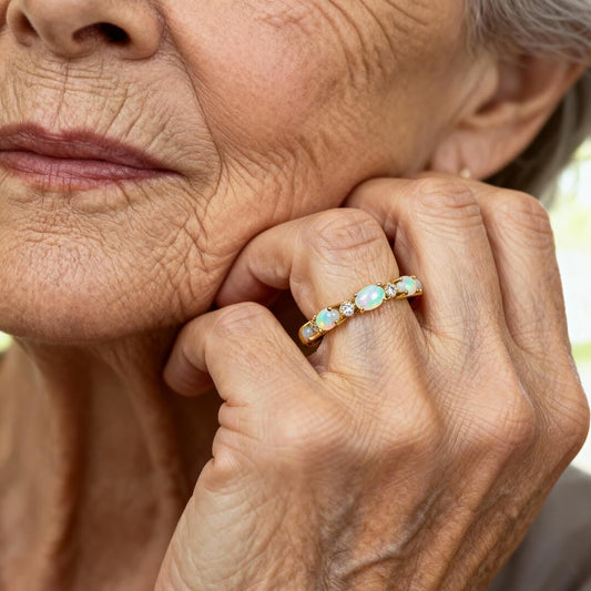 Opal Diamond Eternity Gold Ring Susan Rose Jewelry