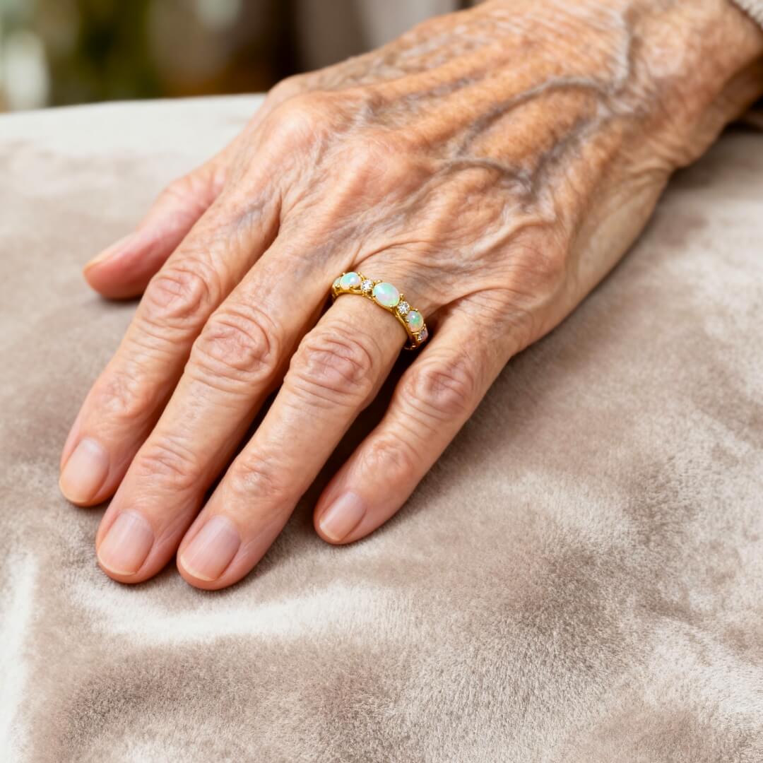 Opal Diamond Eternity Gold Ring Susan Rose Jewelry