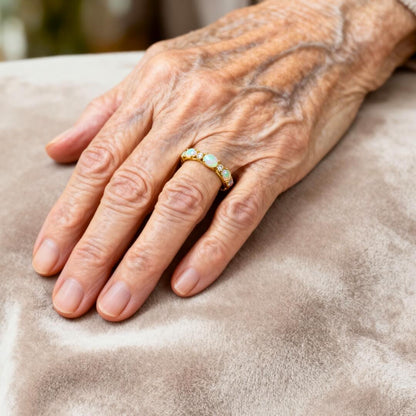 Opal Diamond Eternity Gold Ring Susan Rose Jewelry