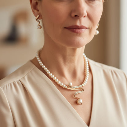 Pearl Necklace and Earring Set Susan Rose Jewelry